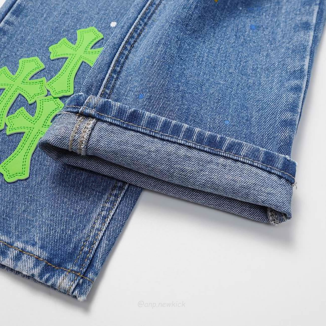 Chrome Hearts Blue Speckle Jeans Cross (6) - www.newkick.vip